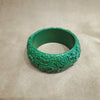Floral Green Wide Bangle - The Hirst Collection