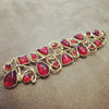 Dolce Vita vintage Gold Red Glass statement Bracelet - The Hirst Collection