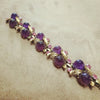 Schiaparelli Leafy Purple Pink Vintage Bracelet - The Hirst Collection