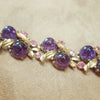 Schiaparelli Leafy Purple Pink Vintage Bracelet - The Hirst Collection