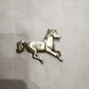 JJ galloping  horse brooch in Pewter - The Hirst Collection