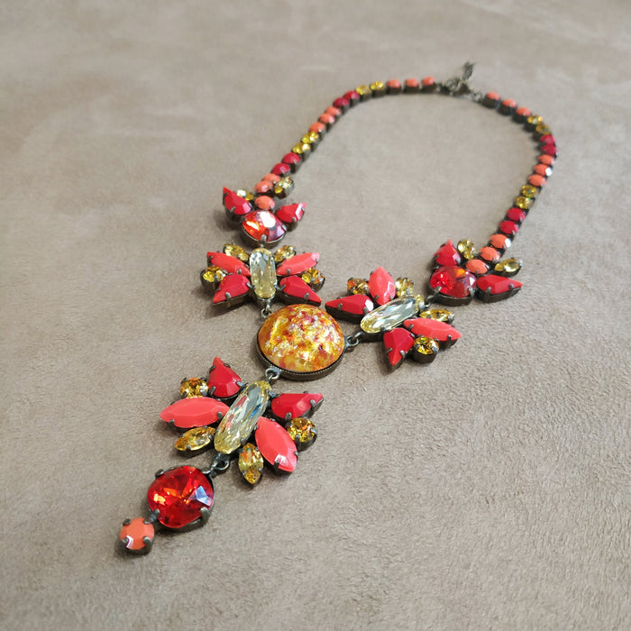 Frangos fire butterfly burnt orange  Necklace - The Hirst Collection