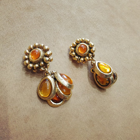 Amber Glass Drop clip on earring by Satellite Paris - The Hirst Collection