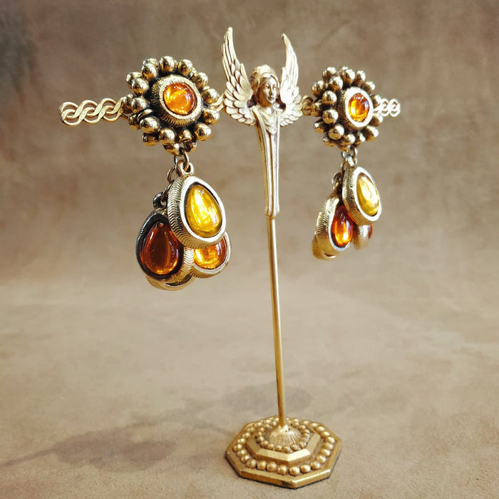 Amber Glass Drop clip on earring by Satellite Paris - The Hirst Collection