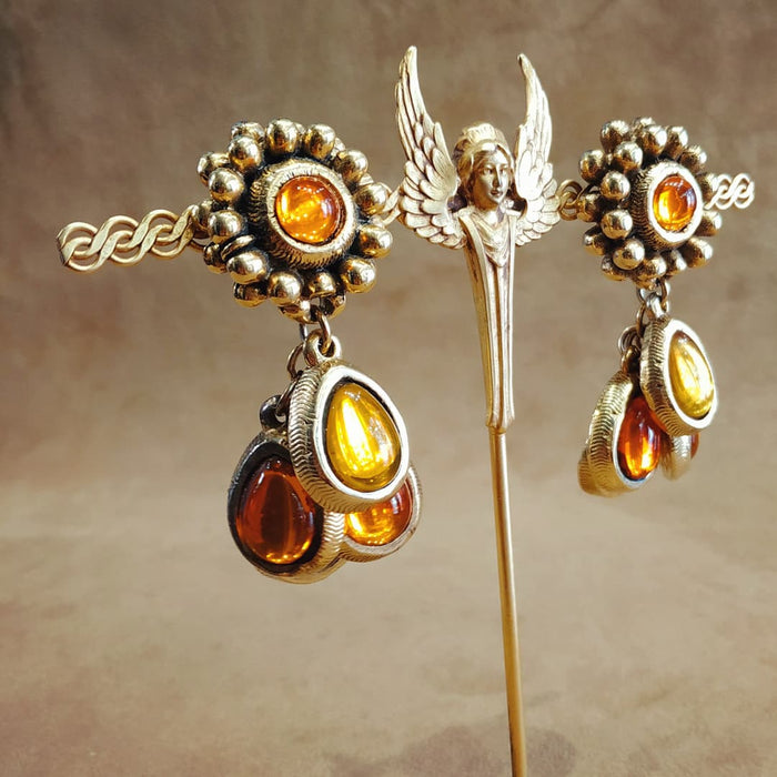 Amber Glass Drop clip on earring by Satellite Paris - The Hirst Collection