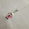 Art Deco Ruby Crystal  Silver Pendant - The Hirst Collection