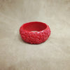 Floral Red Wide Bangle - The Hirst Collection