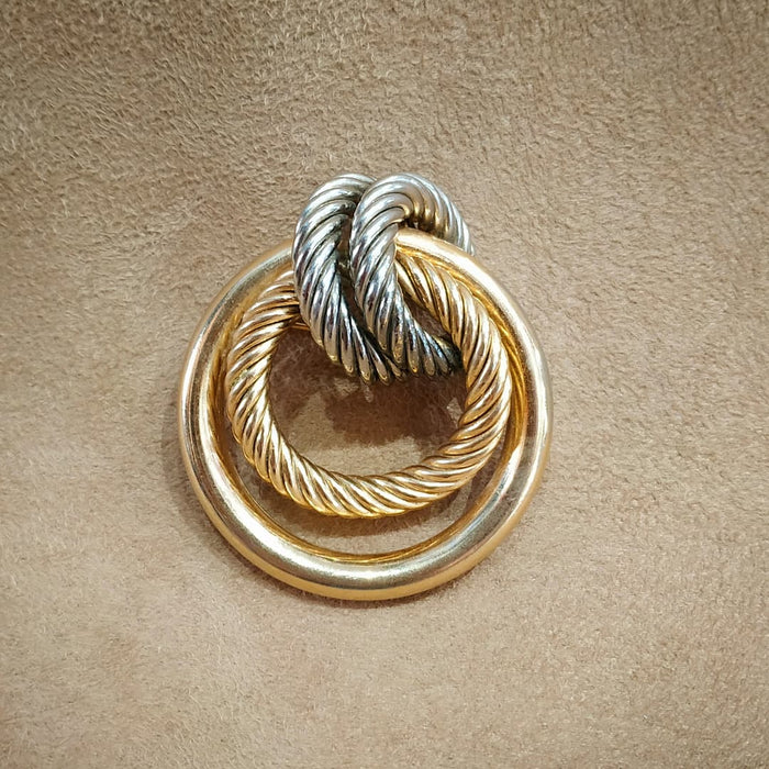 Christian Dior Germany 1970 Round Rope twist  Doorknocker Vintage Brooch - The Hirst Collection