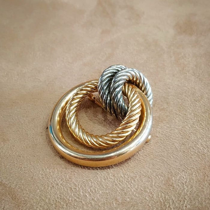 Christian Dior Germany 1970 Round Rope twist  Doorknocker Vintage Brooch - The Hirst Collection