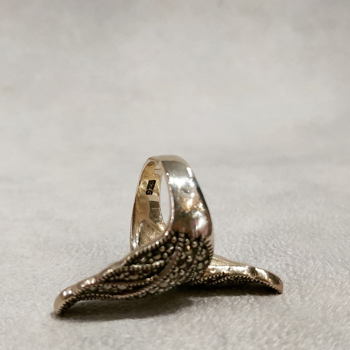 Leaf Ring Silver Marcasite - The Hirst Collection