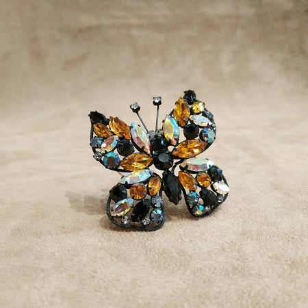 Amber Crystal Butterfly brooch by Regency - The Hirst Collection