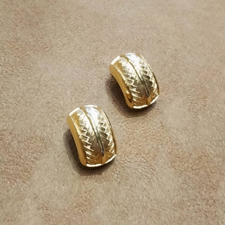 Christian Dior Half Hoop Earrings vintage gold clip on #006 - The Hirst Collection