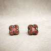 Quatrefoil Pink Silver Clip On Earrings by Askew London - The Hirst Collection