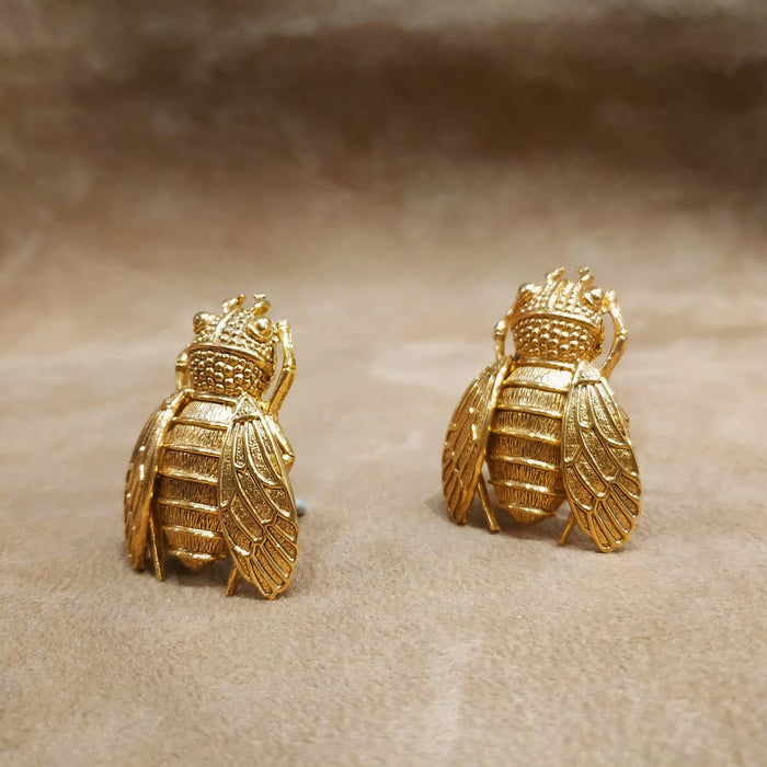 Ciner Cicada Gold Clip On Earrings open wings - The Hirst Collection