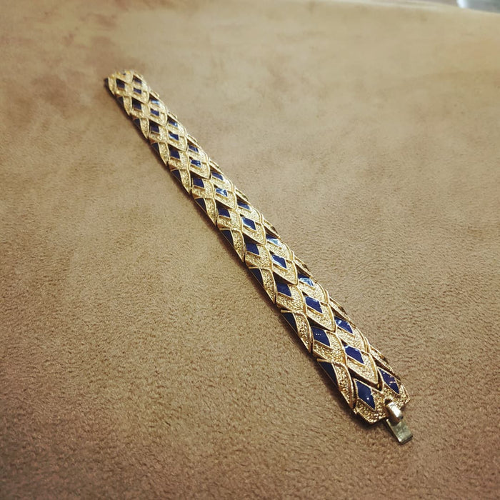 Balenciaga Blue chequered vintage bracelet - The Hirst Collection