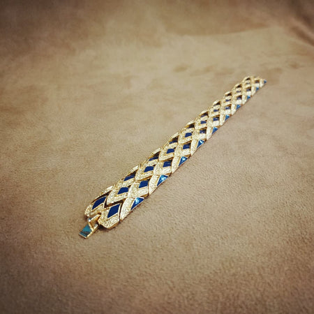 Balenciaga Blue chequered vintage bracelet - The Hirst Collection