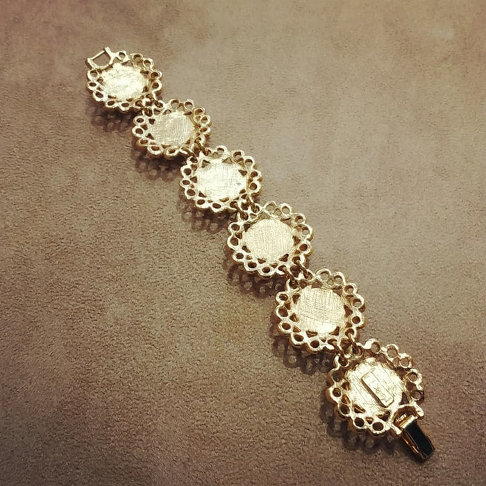 Yves Saint Laurent golden floral pearl bracelet - The Hirst Collection