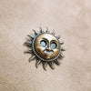 Sun face starburst brooch in bronze pewter by JJ - The Hirst Collection