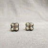Quatrefoil Pearl Clear Crystal Clip On Earrings by Askew London - The Hirst Collection
