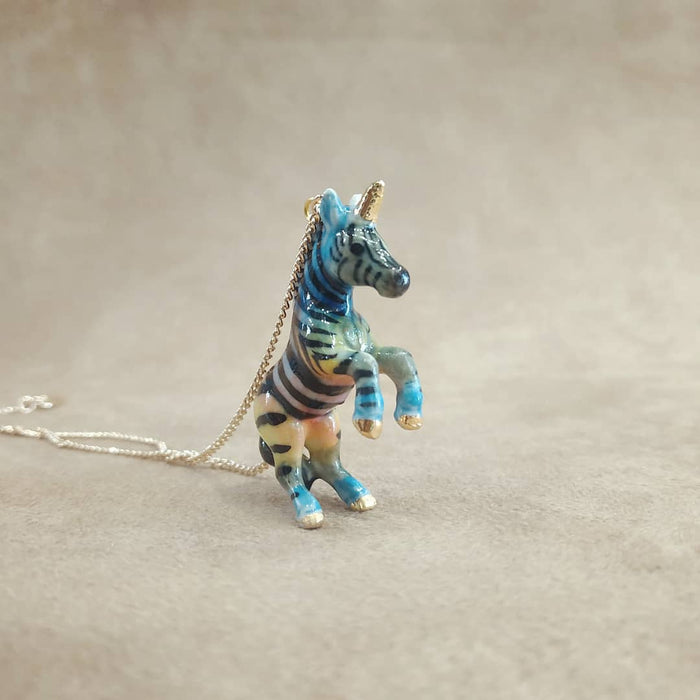 Colourful Unicorn Zebra Pendant - The Hirst Collection