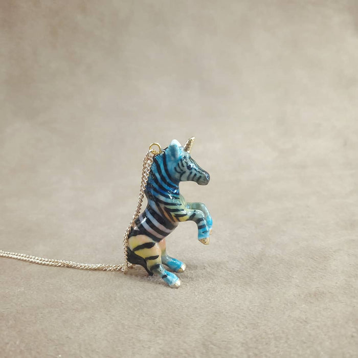 Colourful Unicorn Zebra Pendant - The Hirst Collection