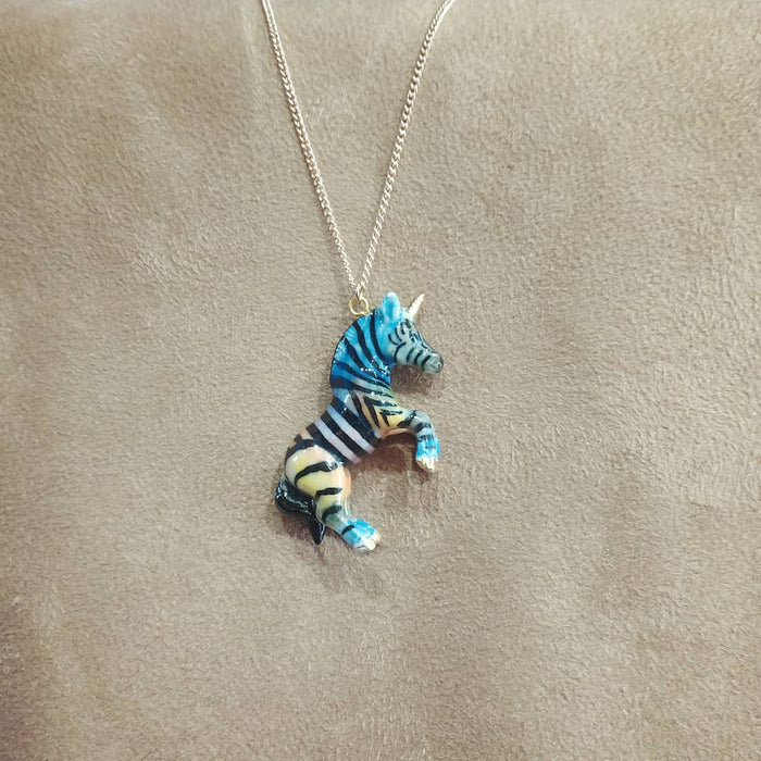 Colourful Unicorn Zebra Pendant - The Hirst Collection