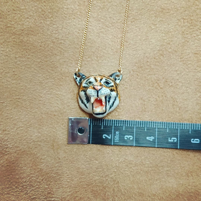 Roaring Tiger necklace by And Mary in porcelaine - The Hirst Collection