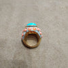 Kenneth Jay Lane Coral and Turquoise Statement ring - The Hirst Collection