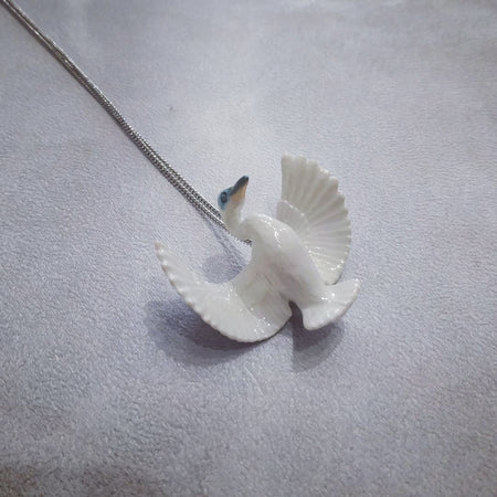 Flying Swan Necklace White by And Mary - The Hirst Collection