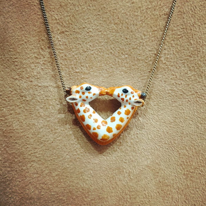 Kissing Giraffe Necklace by AndMary - The Hirst Collection