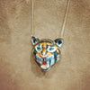 Large Roaring Tiger necklace by And Mary in porcelaine - The Hirst Collection