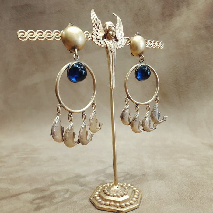 Dangling Fish Earrings by Joseff of Hollywood