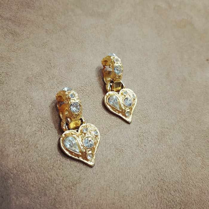 Edouard Rambaud hoop heart gold earrings
