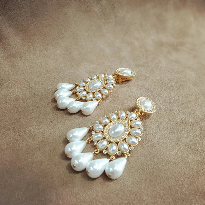 Kenneth Jay Lane Pearl Chandelier Earrings