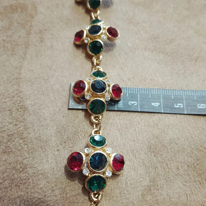 Vintage Red/Blue/Green glass bracelet