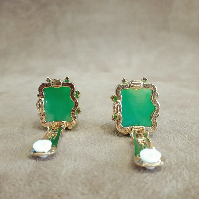 Kenneth Jay Lane Green Wired Earrings