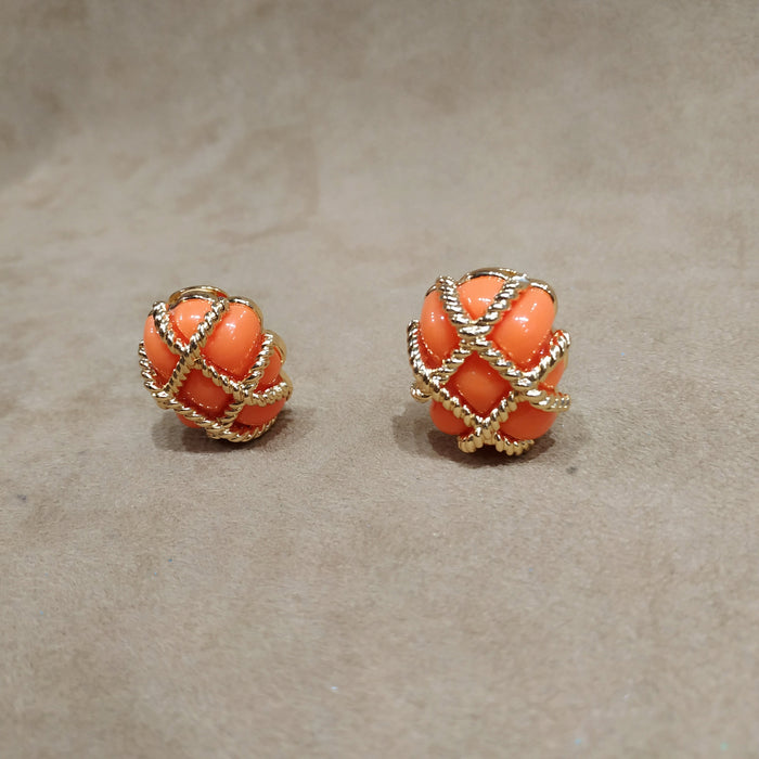 Kenneth Jay Lane Coral Wired Earrings