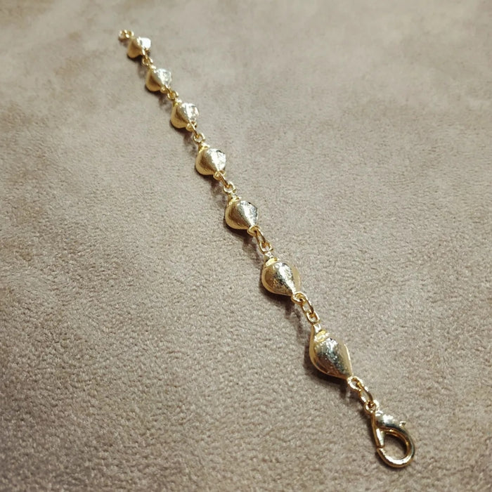 Vintage gold Cala lily pearl bracelet