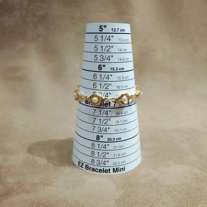 Vintage gold Cala lily pearl bracelet