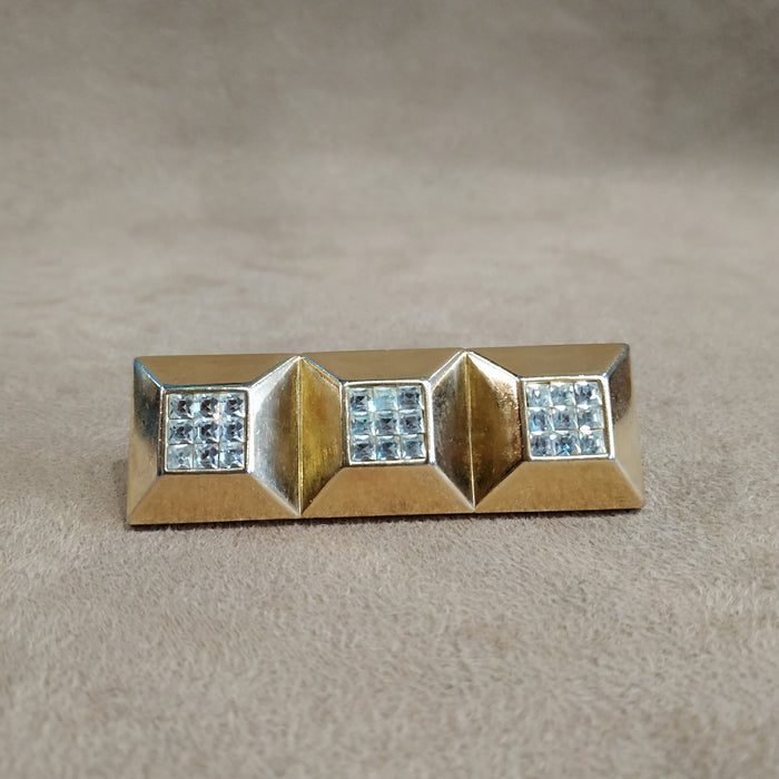Chunky Gold Bar Vintage Brooch by Grosse Germany 1969