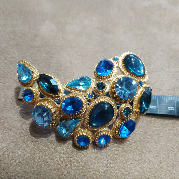 Vintage Blue Crescent brooch by Sphinx