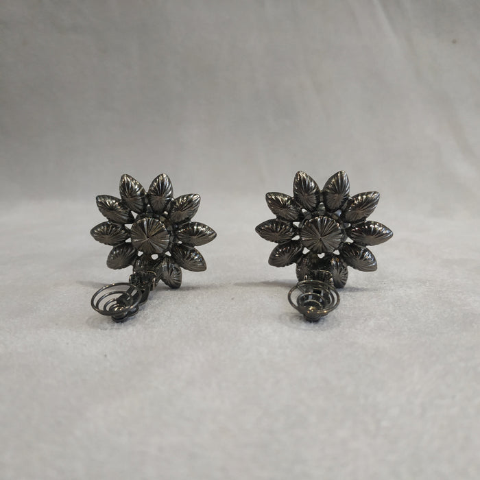 Vintage Yves Saint Laurent Earrings Silver and Blue Flower Earrings