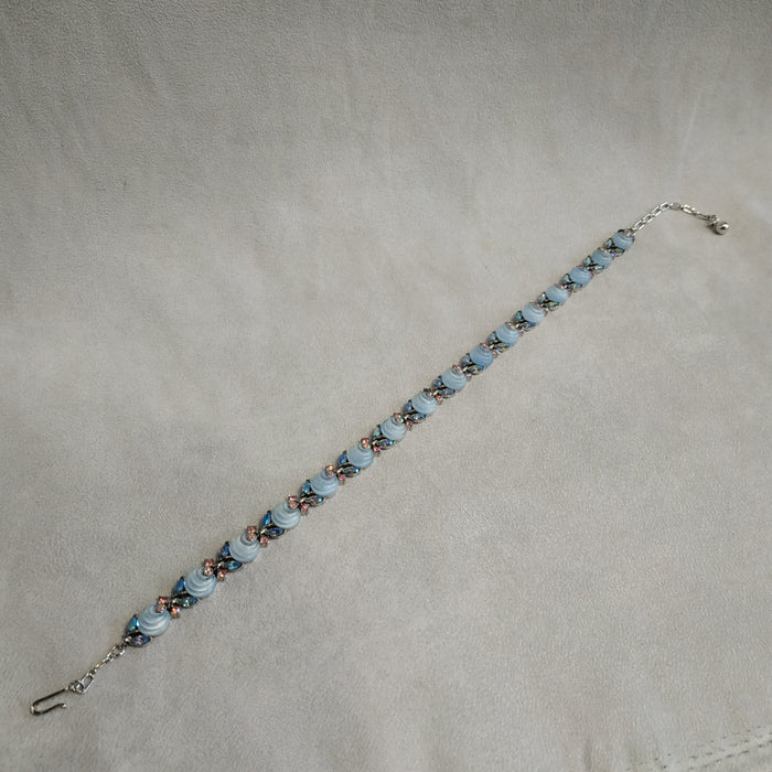 Vintage Trifari Cornflower Blue Berry Necklace