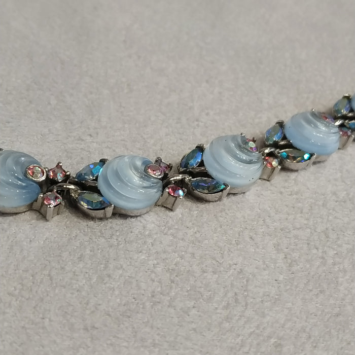 Vintage Trifari Cornflower Blue Berry Necklace