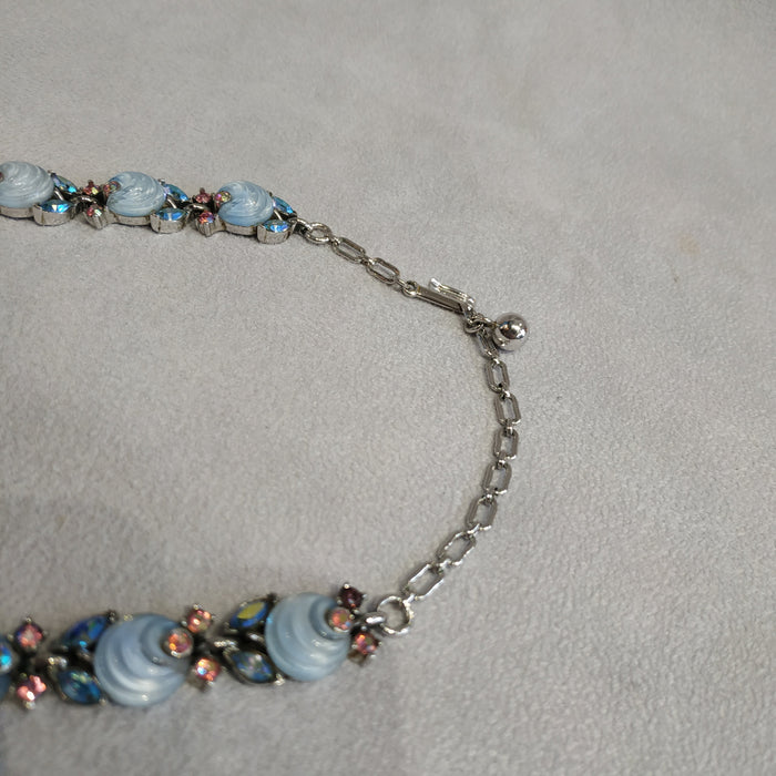 Vintage Trifari Cornflower Blue Berry Necklace