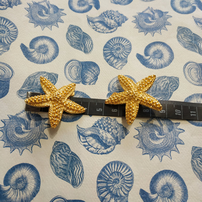 Vintage Gold starfish clip on earrings