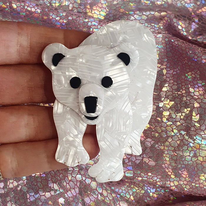 Reserved: Lea Stein Polar Bear brooch