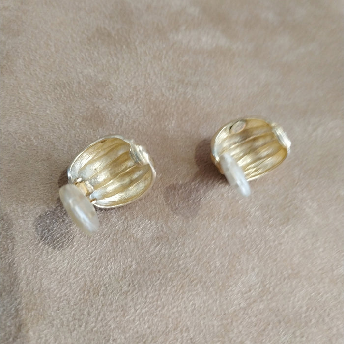 Kenneth Jay Lane Chunky Gold clip on Earrings
