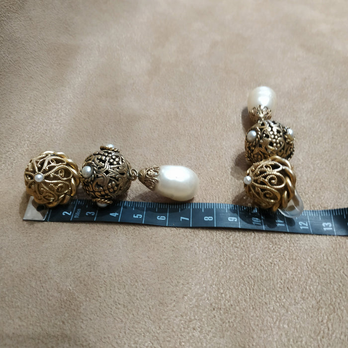 Butler and Wilson pearl statement earrings