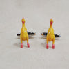 Rubber  chicken yellow enamel Cufflinks - The Hirst Collection
